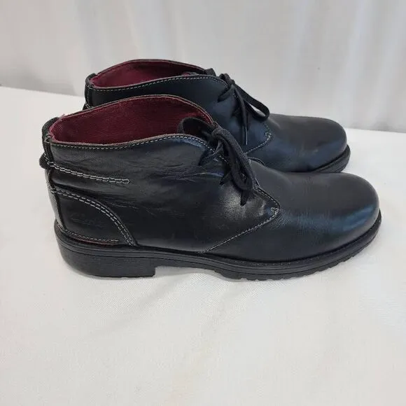 Clarks Size 12 Black Leather Chukka Boots Kyros Limit Lace Up O