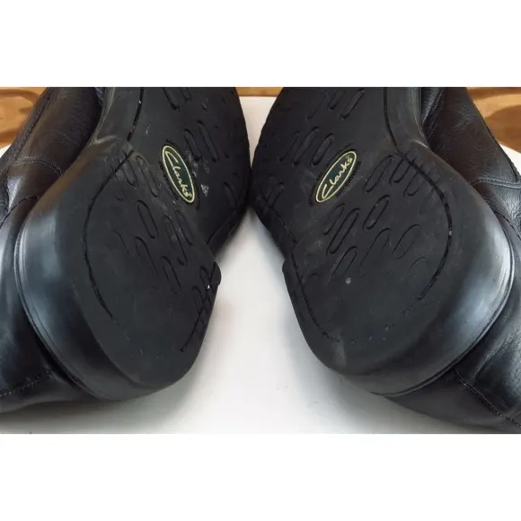 Clarks Travel Soft Shoes Sz 11.5 M Black Derby Oxfords‎ Leather Men 34645