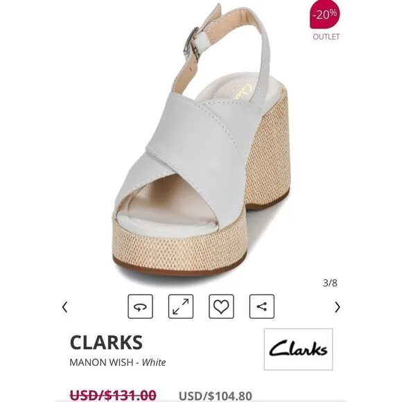 Clark’s Wedges size 10 NEW