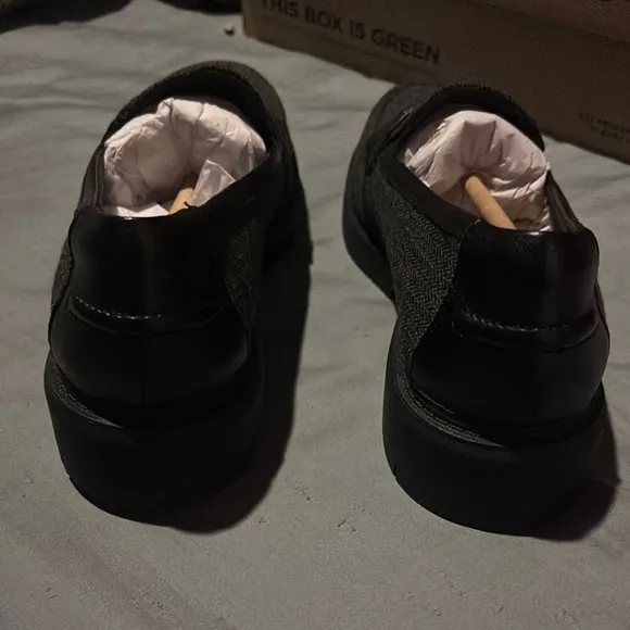 Clarks Westlynn Bay Black Tweed and Leather Flats
