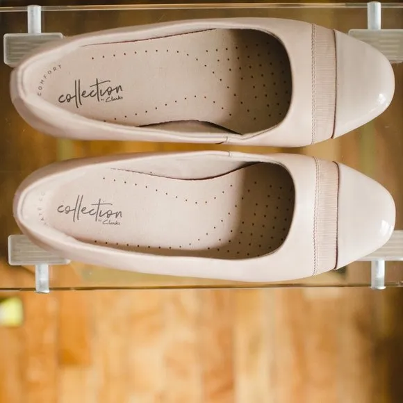 Clarks Women's Juliet Monte Flat Blush Leather 6