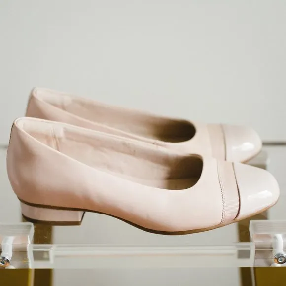 Clarks Women's Juliet Monte Flat Blush Leather 6