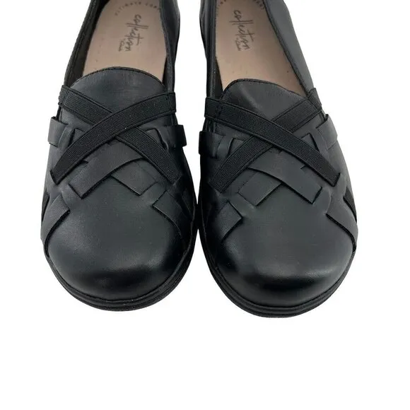 Clarks Womens Shoe 9 M Cheyn Creek Black Leather