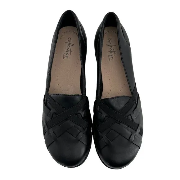 Clarks Womens Shoe 9 M Cheyn Creek Black Leather