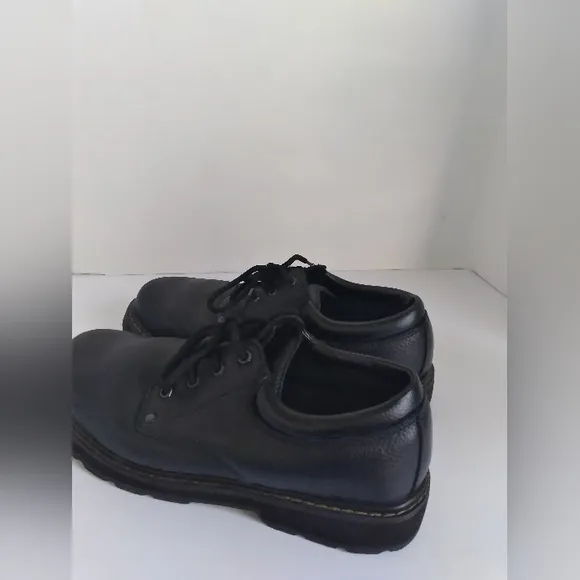 Classic Black Leather Oxford Shoes with Chunky Sole Platform Lace-Up‎ Derby