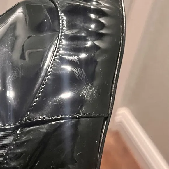 Claudia CIUTI patent leather block toe booties. Size 6.5. Made in Italy