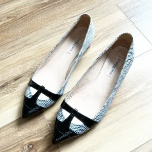 Claudia Ciuti size 9.5 M Pointed Toe Flats, Blue Snakeskin Look