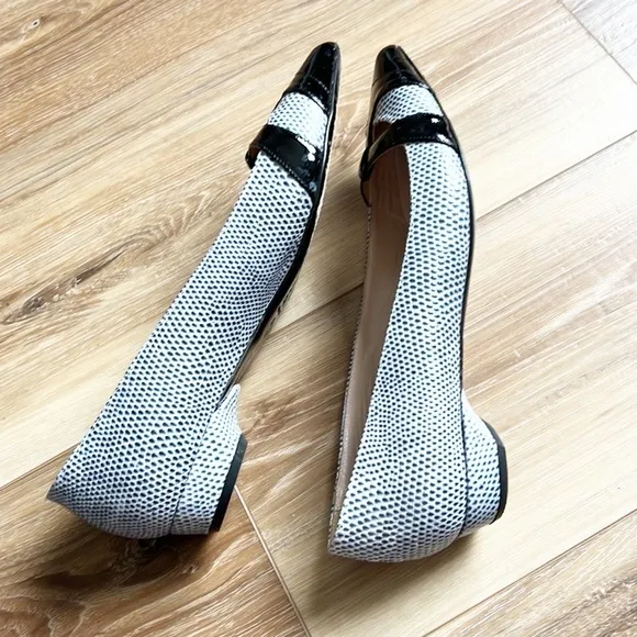 Claudia Ciuti size 9.5 M Pointed Toe Flats, Blue Snakeskin Look