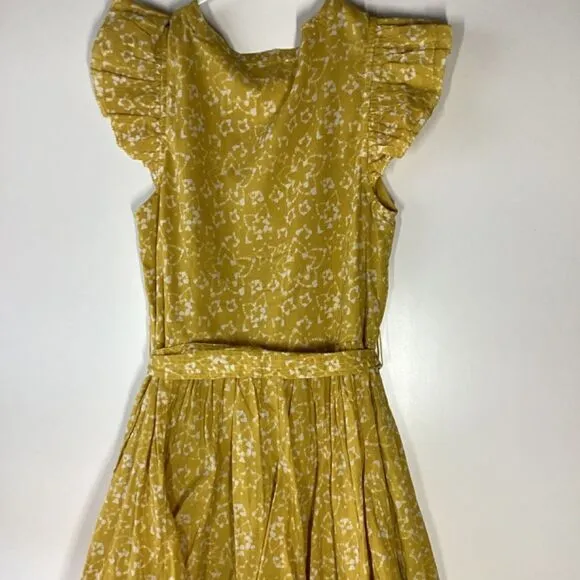 Cleobella Zia Mini Yellos Dress detachable waist belt and flounced hem