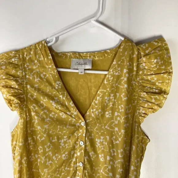 Cleobella Zia Mini Yellos Dress detachable waist belt and flounced hem