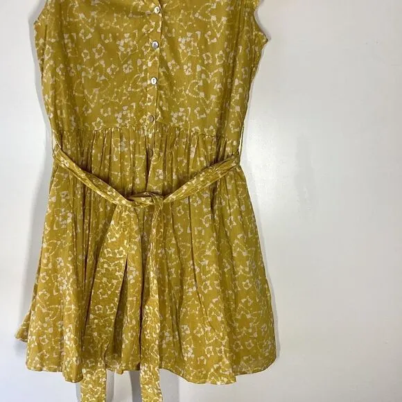 Cleobella Zia Mini Yellos Dress detachable waist belt and flounced hem