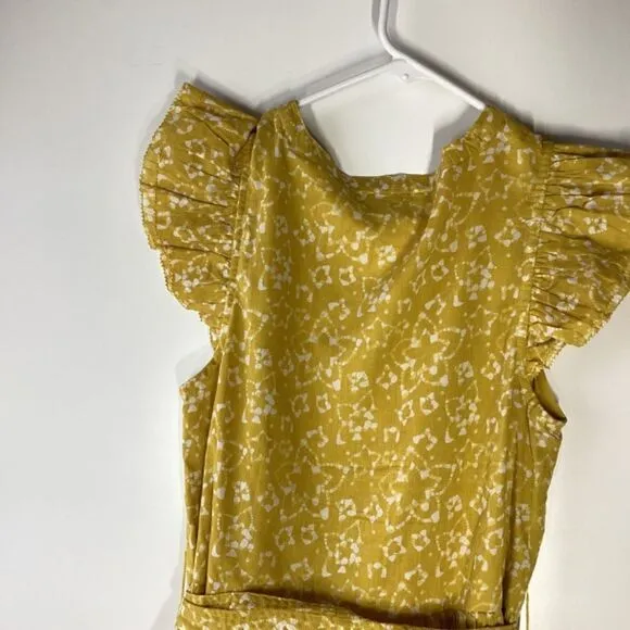 Cleobella Zia Mini Yellos Dress detachable waist belt and flounced hem