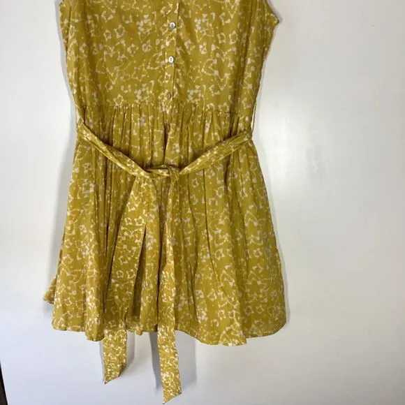 Cleobella Zia Mini Yellos Dress detachable waist belt and flounced hem
