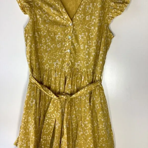 Cleobella Zia Mini Yellos Dress detachable waist belt and flounced hem