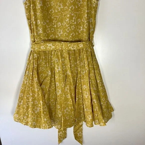 Cleobella Zia Mini Yellos Dress detachable waist belt and flounced hem