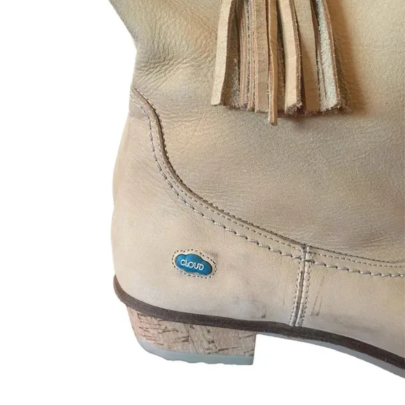 Cloud Footwear European Leather Tassel Tan Leather Boots
