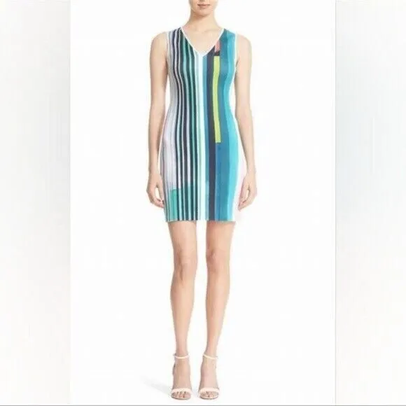 Clover Canyon‎ Eclipse Striped Scuba Dress Women's Size Medium