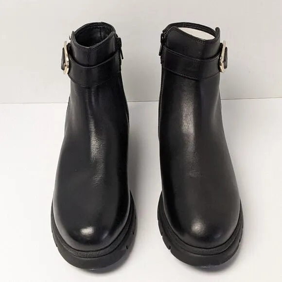 Coach and Four Blazer Ankle Boots, Black Leather, Women's 10