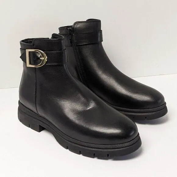 Coach and Four Blazer Ankle Boots, Black Leather, Women's 10