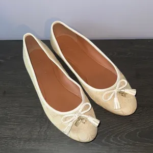 Coach Beige Ballet Flats with Bow