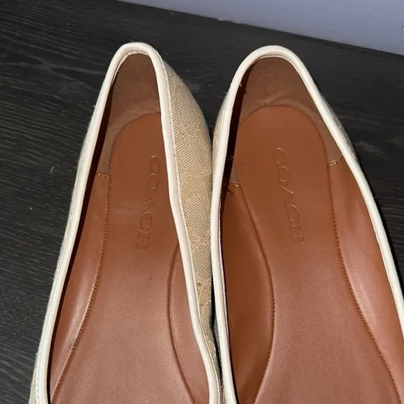 Coach Beige Ballet Flats with Bow