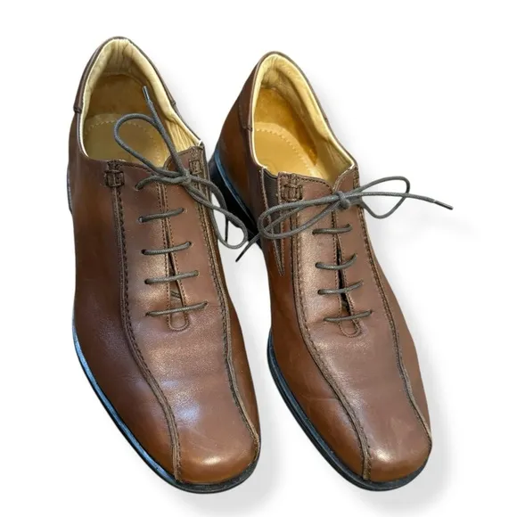 COACH ✘ Corwin BikeToe Dress Oxford Brown Leather Lace Up Shoe Made in Italy, 9