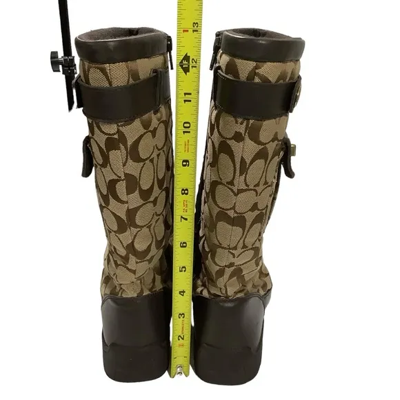 Coach Kayla Signature Print Canvas Boots