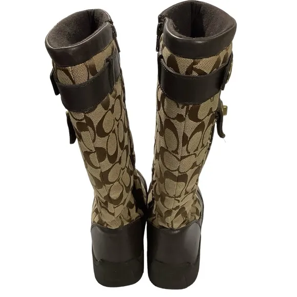 Coach Kayla Signature Print Canvas Boots