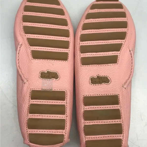 Coach Light Pink Pebbled Leather Crosby Driver Loafers Size 8D