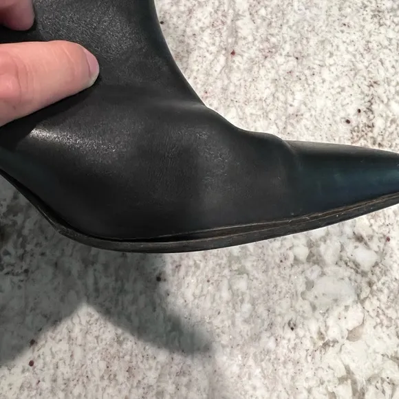 Coach Marlow Black Leather and Rabbit Fur‎ High Heel Boots - Size 10B