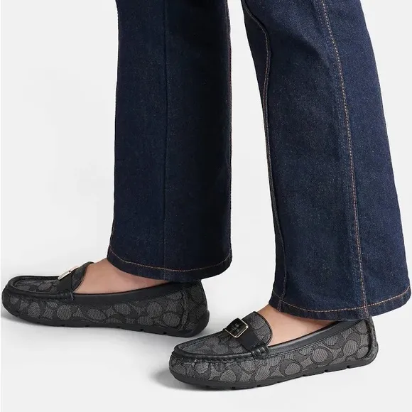 Coach Mona Driver Signature Jacquard Flats