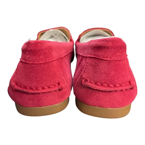 Coach Shoes Olive Loafers Womens Size 5 True Red Suede Leather Slip On 02131 NIB