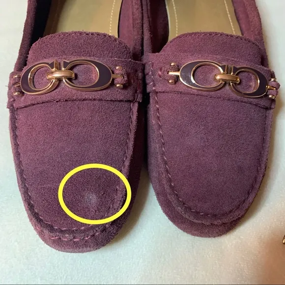 Coach Suede Loafers Driving Shoes Purple Size 8.5
