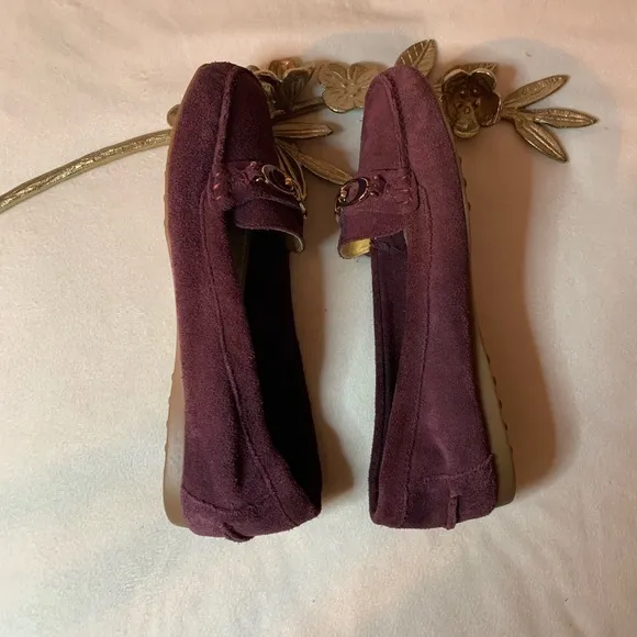 Coach Suede Loafers Driving Shoes Purple Size 8.5