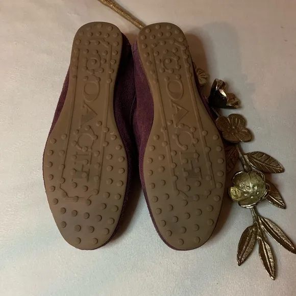 Coach Suede Loafers Driving Shoes Purple Size 8.5