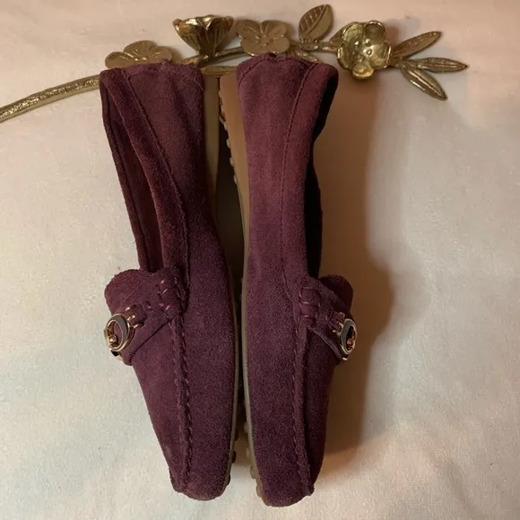 Coach Suede Loafers Driving Shoes Purple Size 8.5
