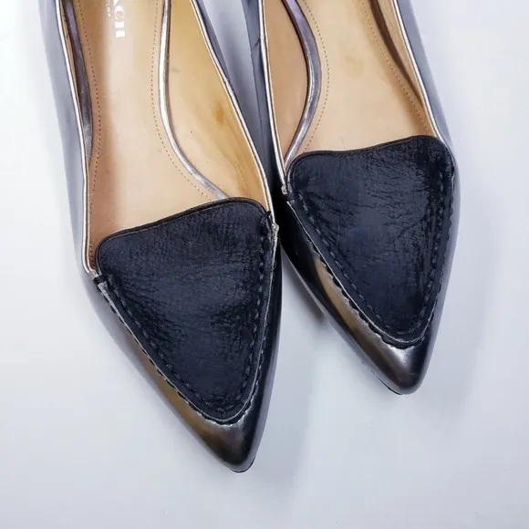 Coach | Walsh Pointed Toe Silver Flats 7