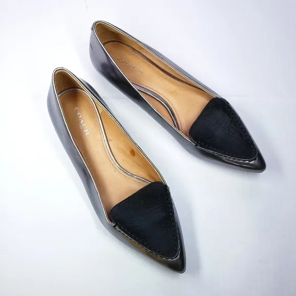 Coach | Walsh Pointed Toe Silver Flats 7