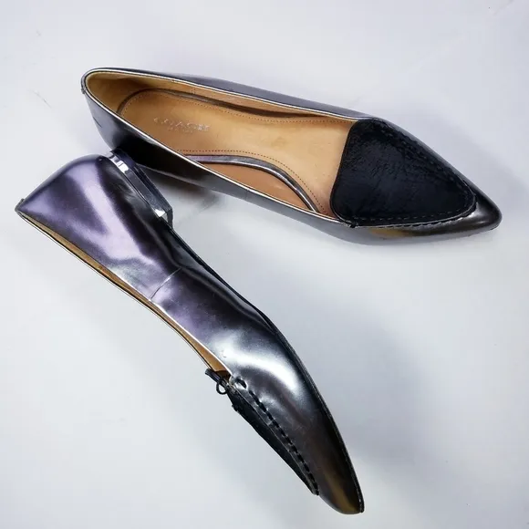 Coach | Walsh Pointed Toe Silver Flats 7