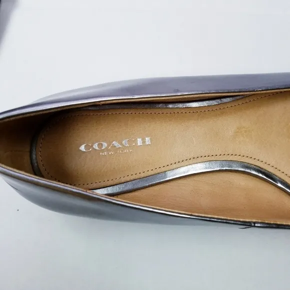 Coach | Walsh Pointed Toe Silver Flats 7
