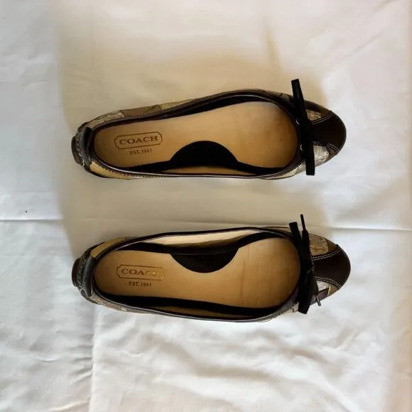 Coach Women's 'Jenilee' Mosaic Color Block Metallic Ballet Falts Size 8.5
