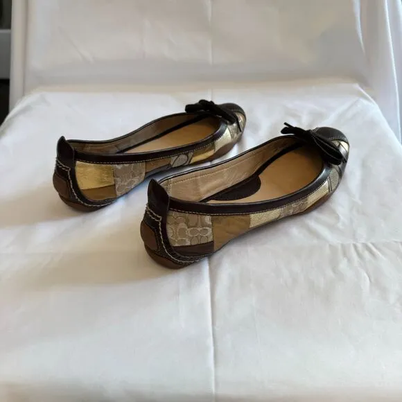 Coach Women's 'Jenilee' Mosaic Color Block Metallic Ballet Falts Size 8.5