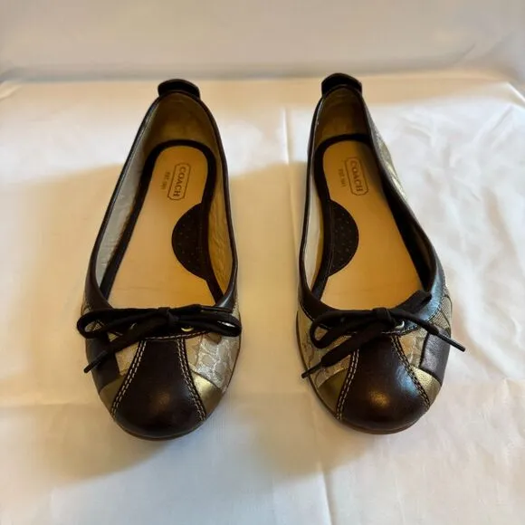 Coach Women's 'Jenilee' Mosaic Color Block Metallic Ballet Falts Size 8.5
