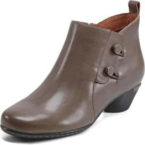 Cobb Hill Larsa Bootie Women's 8.5 Gray Leather Cuban Heel Ankle Boots ZPO941