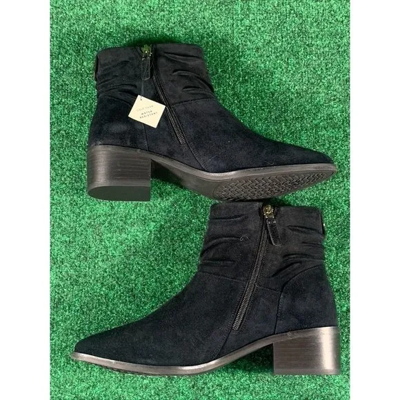 Cole Haan Black Suede‎ Side Zip Ankle Boots Booties Women's Size 9.5 B