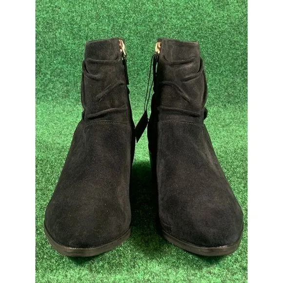 Cole Haan Black Suede‎ Side Zip Ankle Boots Booties Women's Size 9.5 B
