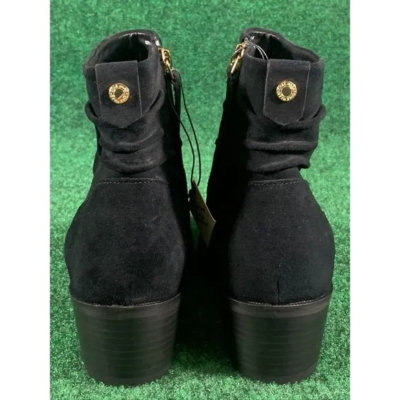 Cole Haan Black Suede‎ Side Zip Ankle Boots Booties Women's Size 9.5 B