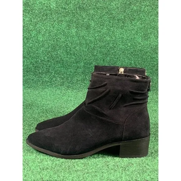 Cole Haan Black Suede‎ Side Zip Ankle Boots Booties Women's Size 9.5 B