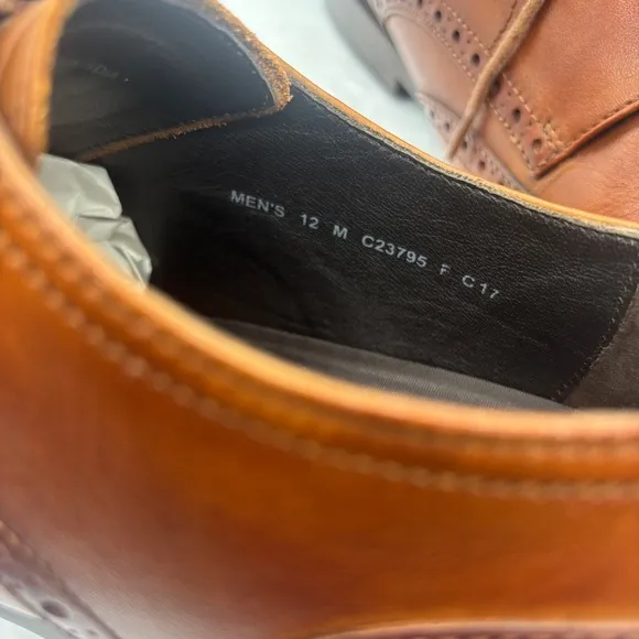 Cole Haan Brown Leather Oxford Shoes with Brogue Detailing Size 12