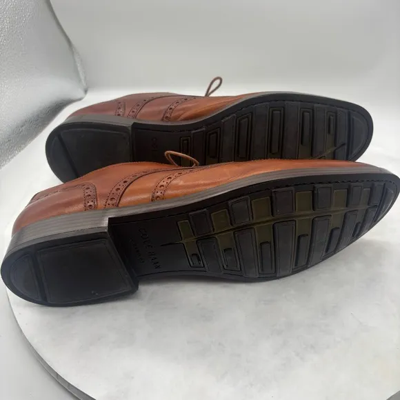 Cole Haan Brown Leather Oxford Shoes with Brogue Detailing Size 12
